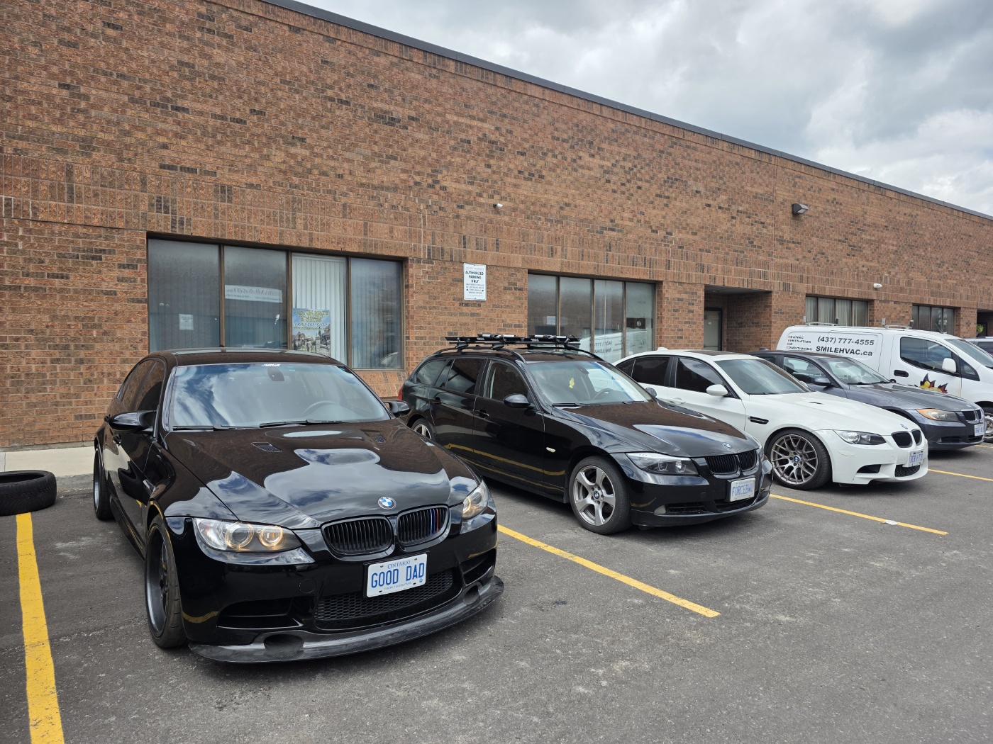 Service bay with cars on lifts